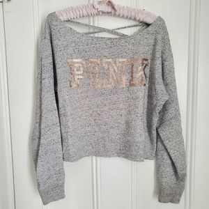 VS PINK Cropped Oversized Sweater
